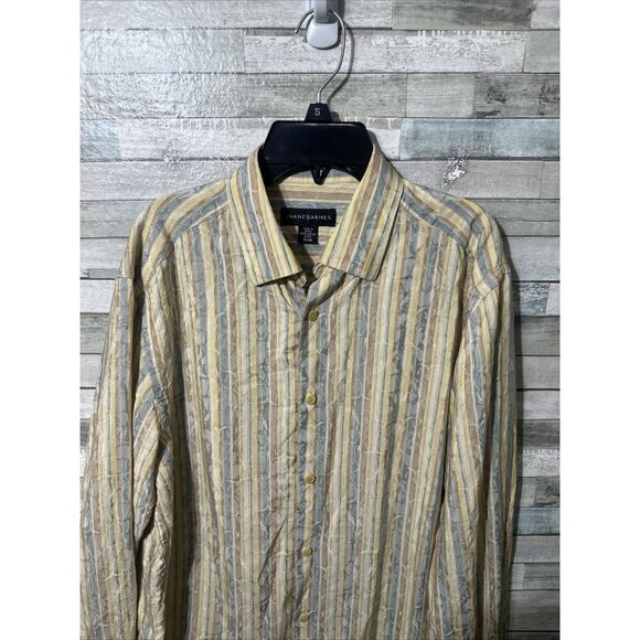 Men’s Jhane Barnes Dress Shirt Multicolored Silk Blend Size Medium - Picture 6 of 16